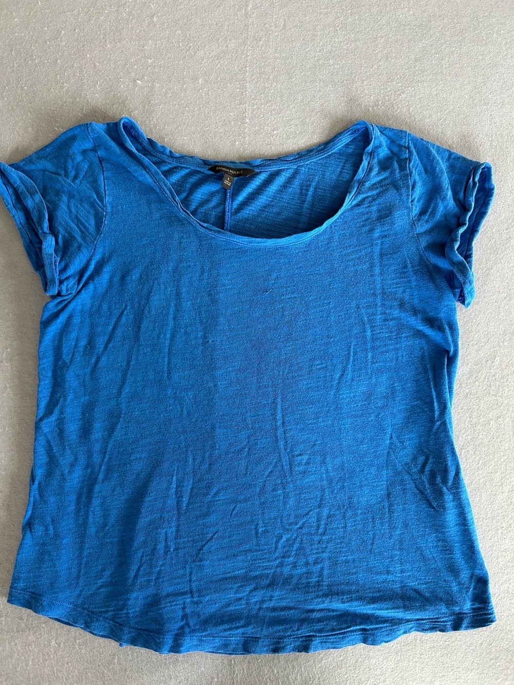 Banana Republic Bright Blue Scoop Neck Short Sleeve Tee